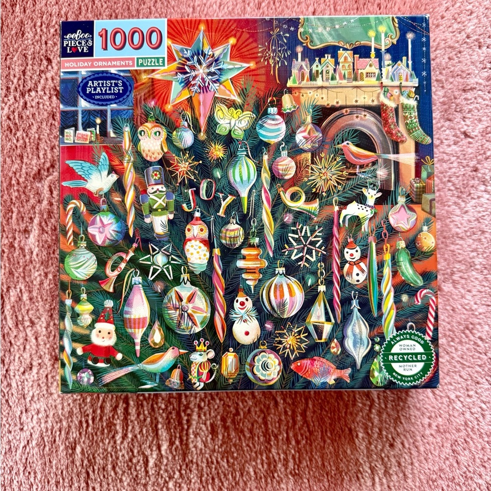 Eeboo Holiday Ornaments 1000-Piece Puzzle